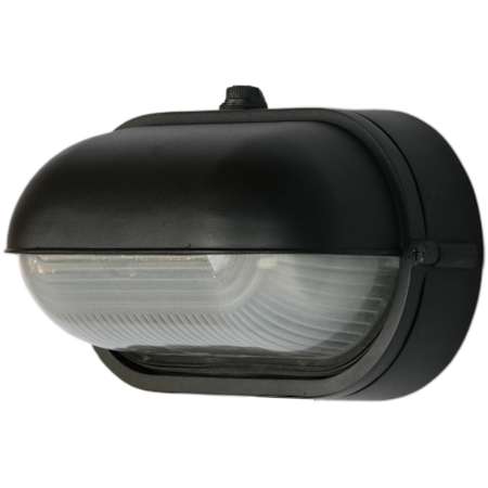 RP Lighting and Fans Bulkhead 8" Wide ADA Oval Outdoor Eyelid Wall Sconce Textured Black