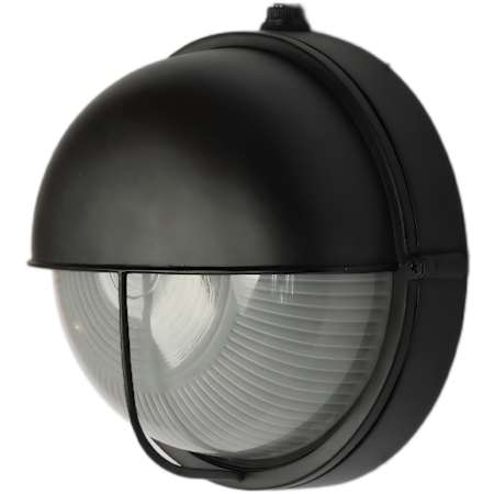 RP Lighting and Fans Bulkhead 8" Wide Round Eyelid Outdoor Wall Sconce Textured Black