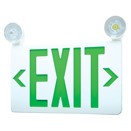 RP Lighting and Fans 12" Green LED High Output Remote Capable Exit Emergency Combo Light White / Green