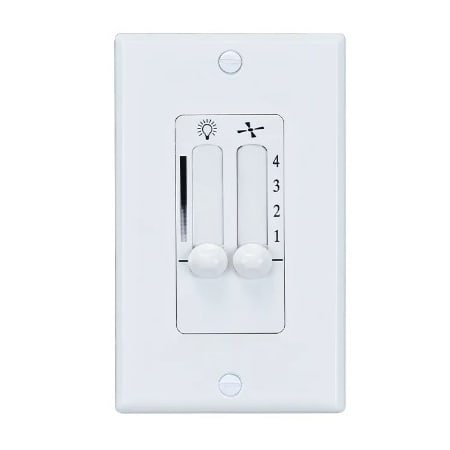 RP Lighting and Fans 4 Speed Dual Slide Wall Control with Full Range Light Dimming White
