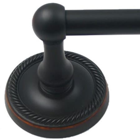 Rusticware Riverside 18" Traditional Single Towel Bar with Round Rope Edge Backplates Oil Rubbed Bronze