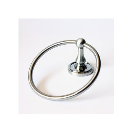 Rusticware Midtowne 6-1/2" Classic Towel Ring with Round Backplate Satin Nickel