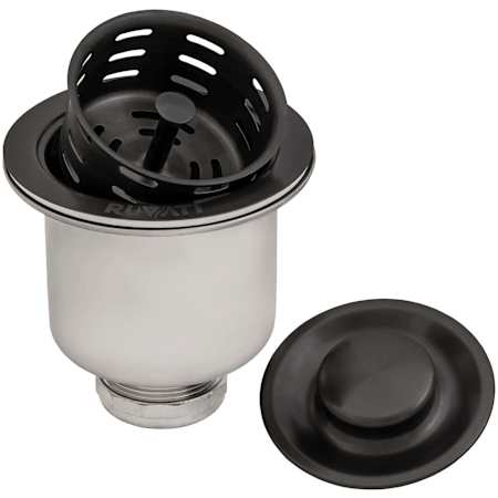 Ruvati Accessories 3-1/2" Stainless Steel Basket Strainer Gunmetal Black
