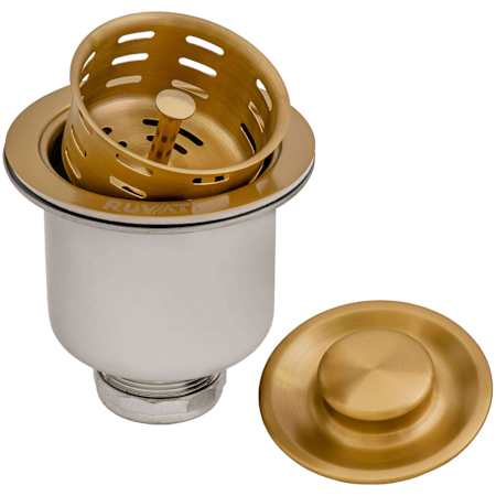 Ruvati Accessories 3-1/2" Stainless Steel Basket Strainer Gold