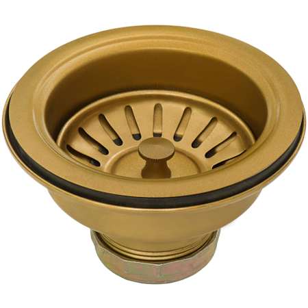 Ruvati Accessories 3-1/2" Basket Strainer with Removable Trap Gold