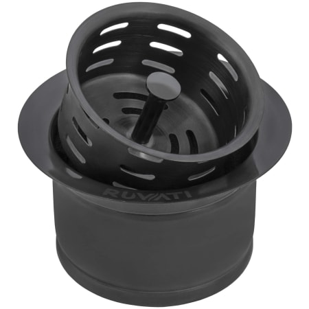 Ruvati Accessories 3-1/2" Garbage Disposal Flange with Deep Basket Strainer Gunmetal Black