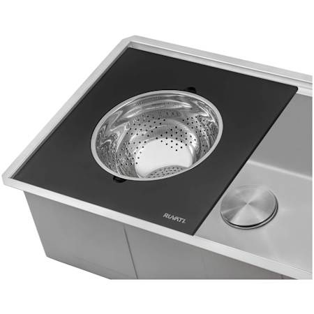 Ruvati Accessories Mixing Bowl and Colander with Composite Platform (Complete Set) for Workstation Sinks Stainless Steel