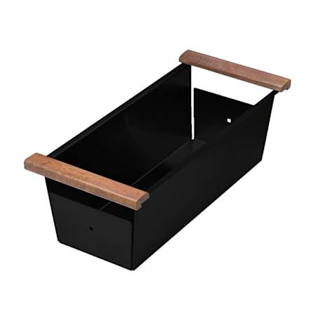 Ruvati Accessories Workstation Sink Replacement Colander 17 Inch Stainless Steel with Wooden Handles Black
