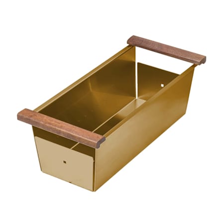 Ruvati Accessories Workstation Sink Replacement Colander 17 Inch Stainless Steel with Wooden Handles Gold