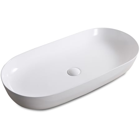 Ruvati Vista 32" Oval Porcelain Vessel Bathroom Sink White