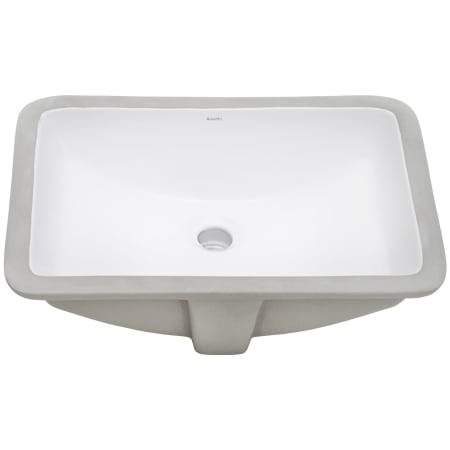Ruvati Krona 19" Rectangular Porcelain Undermount Bathroom Sink with Overflow White