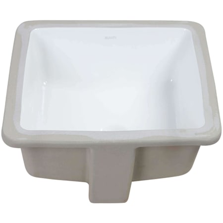 Ruvati Krona 14" Square Porcelain Undermount Bathroom Sink with Overflow and White