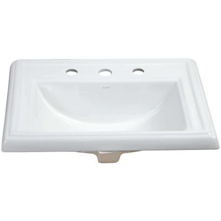 Ruvati Kyros 23" Rectangular Porcelain Drop In Bathroom Sink with Overflow and 3 Faucet Holes White