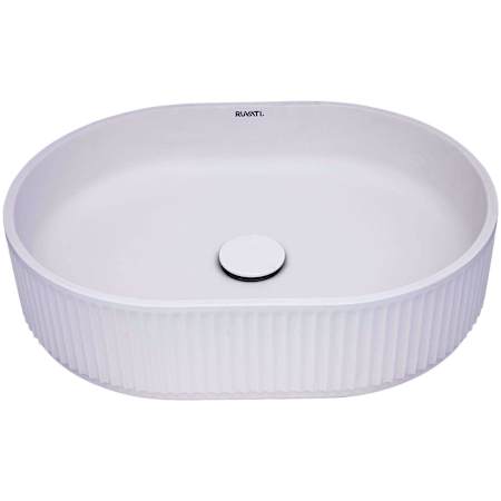 Ruvati Cordona 22-3/4" Oval Solid Surface Vessel Bathroom Sink Matte White