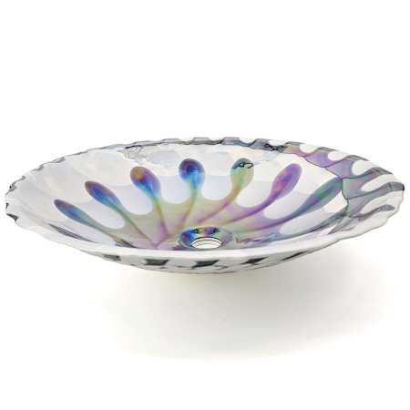 Ruvati Murano 20-1/2" Specialty Glass Vessel Bathroom Sink Spira Luxe Pearl White
