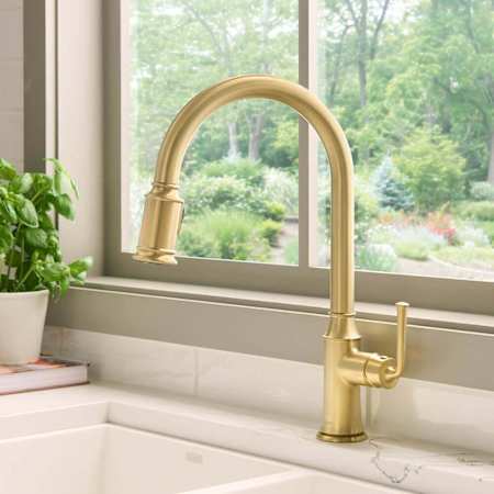 Ruvati Simoni 1.8 GPM Single Hole Kitchen Faucet Brushed Gold