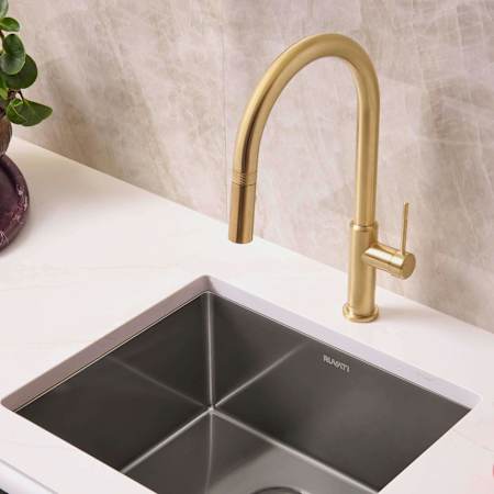 Ruvati Vestia 1.8 GPM Single Hole Kitchen Faucet Brushed Gold