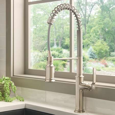 Ruvati Bianca 1.8 GPM Single Hole Pre-Rinse Kitchen Faucet Brushed Nickel