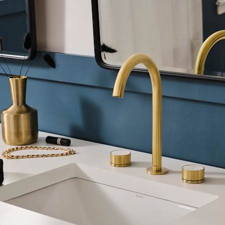 Ruvati Athena 1.2 GPM Widespread Bathroom Faucet Brushed Gold