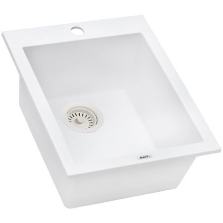 Ruvati epiGranite 16-1/8" Drop In Single Basin Granite Composite Kitchen Sink with Basket Strainer Arctic White