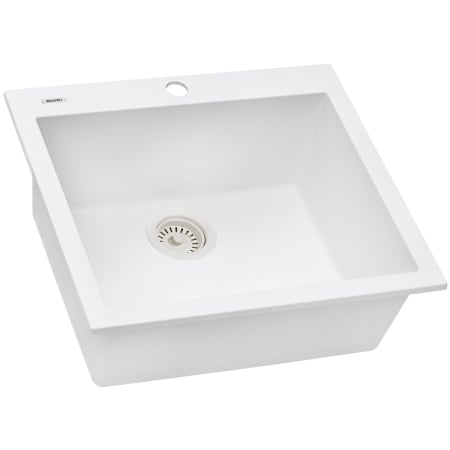 Ruvati epiGranite 23" Drop-In Single Basin Granite Composite Kitchen Sink Arctic White