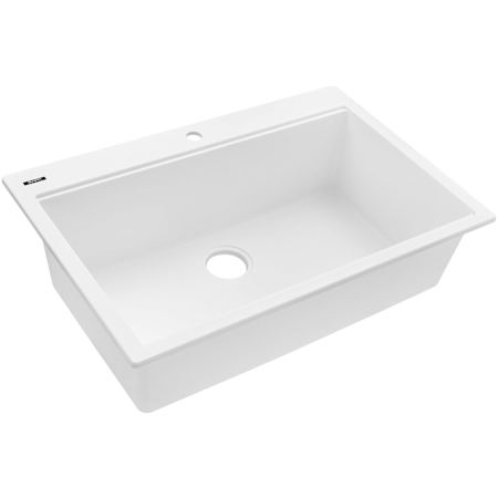 Ruvati epiGranite 33" Drop In Single Basin Granite Composite Kitchen Sink Arctic White