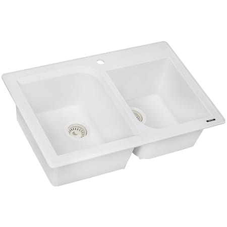 Ruvati epiGranite 33" Undermount Double Basin Granite Composite Kitchen Sink with Sound Dampening Arctic White