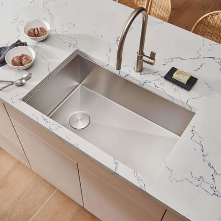 Ruvati Tribeca 27" Undermount Single Basin Stainless Steel Kitchen Sink with Basin Rack and Basket Strainer Stainless Steel
