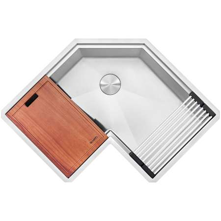 Ruvati Renato 32" Undermount Single Basin Stainless Steel Kitchen Sink with Basket Strainer and Cutting Board Stainless Steel