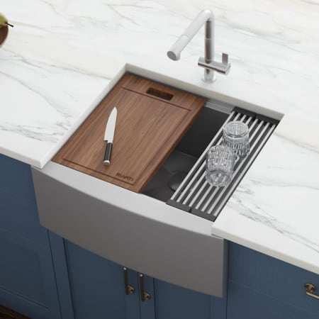 Ruvati Verona 24" Farmhouse Single Basin Stainless Steel Kitchen Sink Stainless Steel