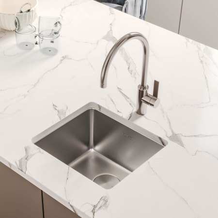 Ruvati Modena 18" Undermount Single Basin Stainless Steel Bar Sink with Basin Rack and Basket Strainer Stainless Steel