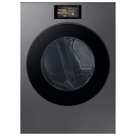 Samsung 27 Inch Wide 7.6 Cu. Ft. Energy Star Certified Electric Dryer with AI Optimal Dry and Drying Rack Dark Steel