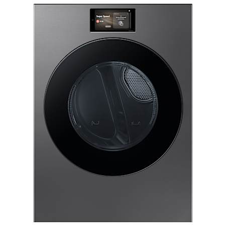 Samsung 27 Inch Wide 7.6 Cu. Ft. Energy Star Certified Gas Dryer with AI Optimal Dry and Drying Rack Dark Steel