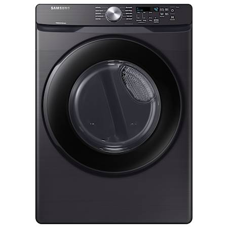 Samsung 27 Inch Wide 7.5 Cu. Ft. Energy Star Certified Electric Dryer with Sensor Dry and Reversible Door Brushed Black