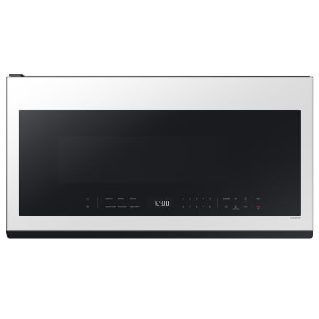 Samsung Bespoke 30 Inch Wide 2.1 Cu. Ft. 1700 Watt Over the Range Microwave with Voice Control and Eco Mode White Glass