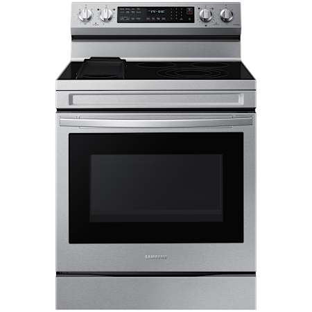 Samsung 30 Inch Wide 6.3 Cu. Ft. Free Standing Electric Range with Air Fry and Griddle Stainless Steel