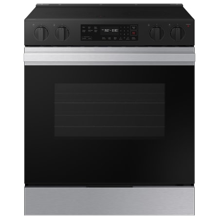 Samsung Bespoke 30 Inch Wide 6.3 Cu. Ft. Slide In Fingerprint Resistant Electric Range with Steam Clean Stainless
