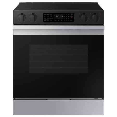 Samsung Bespoke 30 Inch Wide 6.3 Cu. Ft. Slide In Fingerprint Resistant Electric Range with Air Fry and Steam Clean Stainless