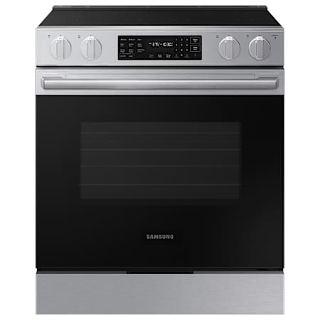 Samsung 30 Inch Wide 6.3 Cu. Ft. Slide In Electric Range with Storage Drawer and No Preheat Air Fry Max Stainless Steel