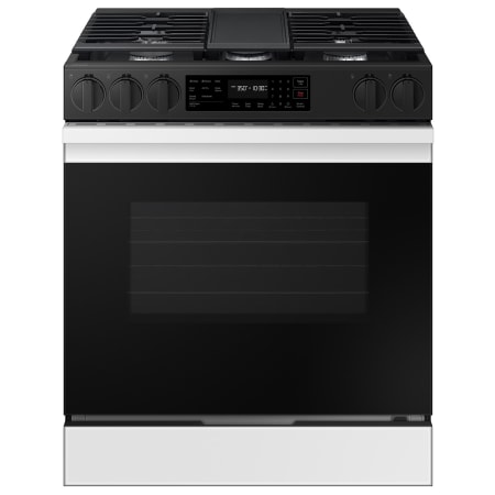 Samsung Bespoke 30 Inch Wide 6 Cu. Ft. Slide In Gas Range with Cast Iron Grates and Air Fry White Glass