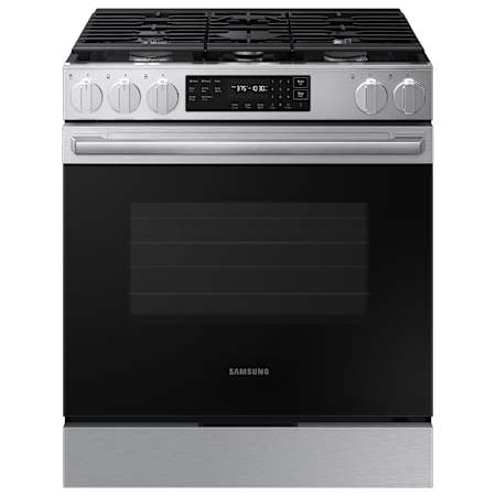 Samsung 30 Inch Wide 6 Cu. Ft. Slide In Gas Range with Storage Drawer and No Preheat Air Fry Max Stainless Steel