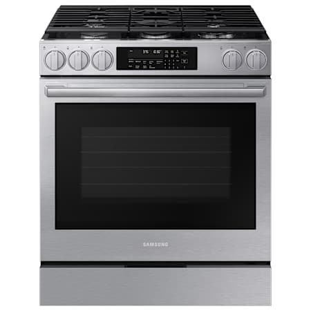 Samsung 30 Inch Wide 6 Cu. Ft. Slide In Gas Range with True Convection and Air Sous Vide Stainless Steel
