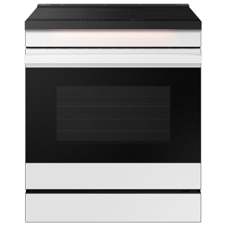 Samsung Bespoke 30 Inch Wide 6.3 Cu. Ft. Slide In Induction Range with Broil Element and Storage Drawer White Glass