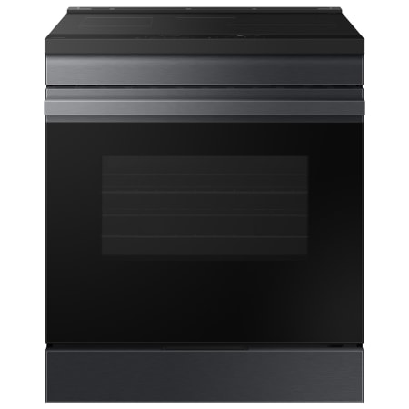 Samsung Bespoke 30 Inch Wide 6.3 Cu. Ft. Slide In Fingerprint Resistant Induction Range with Broil Element and Steam Clean Matte Black Steel