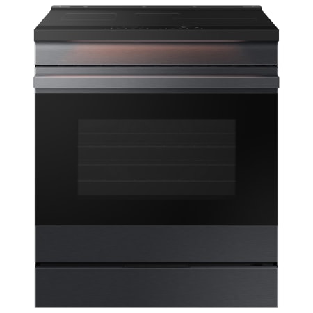 Samsung Bespoke 30 Inch Wide 6.3 Cu. Ft. Slide In Induction Range with Viewing Window and Ambient Edge Lighting™ Matte Black Steel