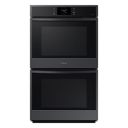 Samsung 30 Inch Wide 10.2 Cu. Ft. Electric Double Oven with Gliding Rack Matte Black Stainless