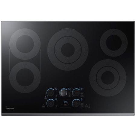 Samsung 30 Inch Wide Built In Electric Cooktop with Rapid Boil, WiFi / Bluetooth Connectivity and Sync Elements Black Stainless Steel