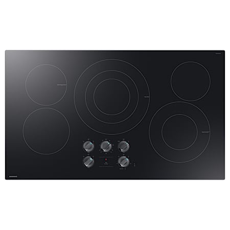 Samsung 36 Inch Wide 5 Burner Electric Cooktop with Rapid Boil Burner and Hot Surface Light Indicator Black