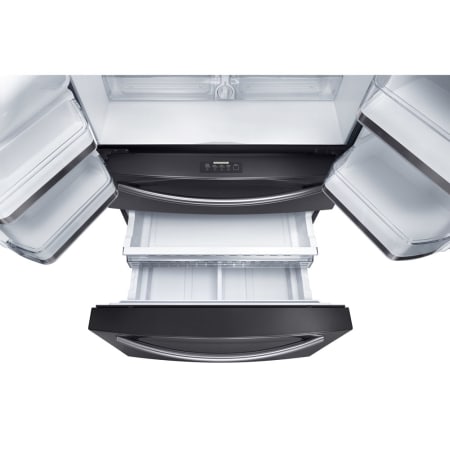 Samsung-RF30KMEDBS-Doors and lower drawer open