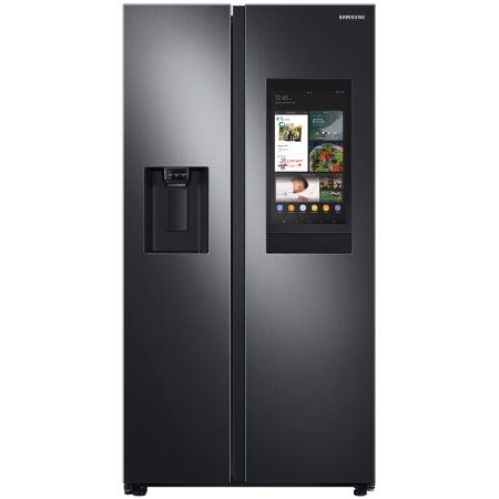 Samsung 36 Inch Wide 21.5 Cu. Ft. Energy Star Rated Full Size Refrigerator with Family Hub Fingerprint Resistant Black Stainless Steel